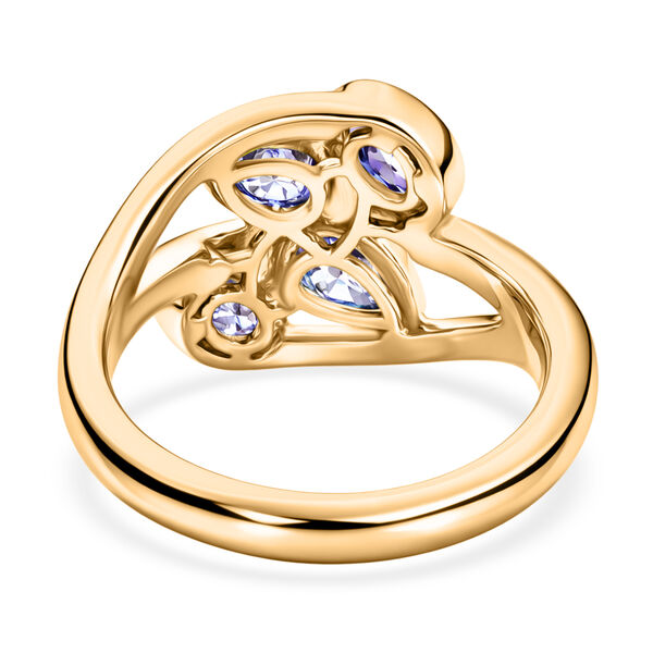 Tansanit Bypass Ring 925 Silber vergoldet  ca. 0,81 ct image number 6