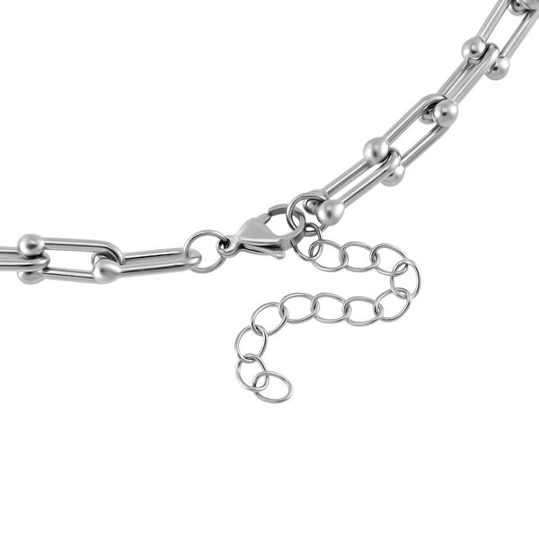 Weißer Kristall Halskette ca. 45 cm+ 5 cm Extender, Reiner Edelstahl Standard image number 5