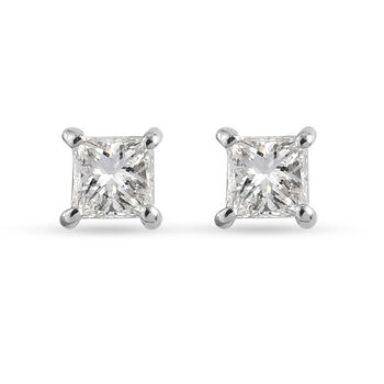 RHAPSODY - Diamant (Prinzessinnen-Schliff) Ohrstecker, zertifiziert VS E-F, 950 Platin ca. 0.20 ct