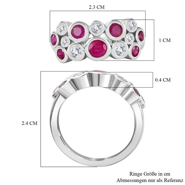 Afrikanischer Rubin und Moissanit-Ring - 1,59 ct. image number 7