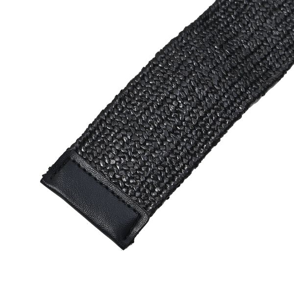 Elastischer G&uuml;rtel mit Holzschnalle, Schwarz image number 3