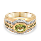 Natürlicher Peridot-Ring, 925 Silber vergoldet (Größe 16.00) ca. 2,09 ct