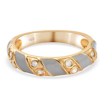 Diamant Ring 925 Silber vergoldet (Gr&ouml;&szlig;e 16.00) ca. 0,10 ct