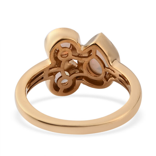 Natürlicher Äthiopischer Opal 3 Stein 925 Silber vergoldet  ca. 0,82 ct image number 6