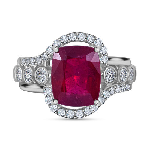 AA afrikanischer Rubin und Zirkon-Ring - 7,38 ct. image number 0