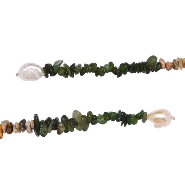 Mehrfarbig Edelsteine, S&uuml;&szlig;wasser Perle Halskette ca. 203 cm image number 5