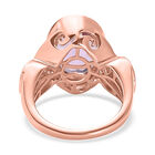 AAA Rose De France Amethyst, weißer Zirkon Ring, 925 Silber rosévergoldet (Größe 20.00) ca. 6.28 ct image number 5