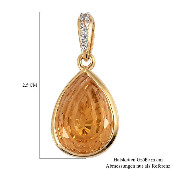 Citrin und wei&szlig;er Zirkon-Anh&auml;nger, 925 Silber vergoldet ca. 4.70 ct image number 6