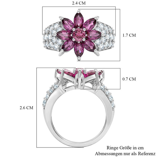 D'Joy AA nat&uuml;rlicher Rhodolith Granat und Zirkon Ring - 4,28 ct. image number 7