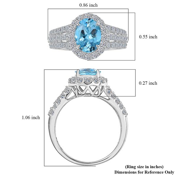 LUXURIANT DIAMOND - AAA Santamaria Aquamarin, Lab Grown Diamant Ring 417 Gold (Gr&ouml;&szlig;e 20.00) ca. 2,73 ct image number 5