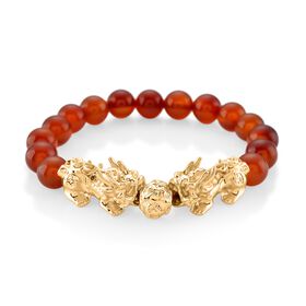 Roter Achat Armband ca. Flexibles cm Standard gelb vergoldet ca. 150,00 ct.