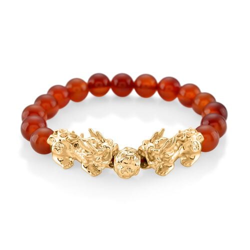 Roter Achat Armband ca. Flexibles cm Standard gelb vergoldet ca. 150,00 ct. image number 0