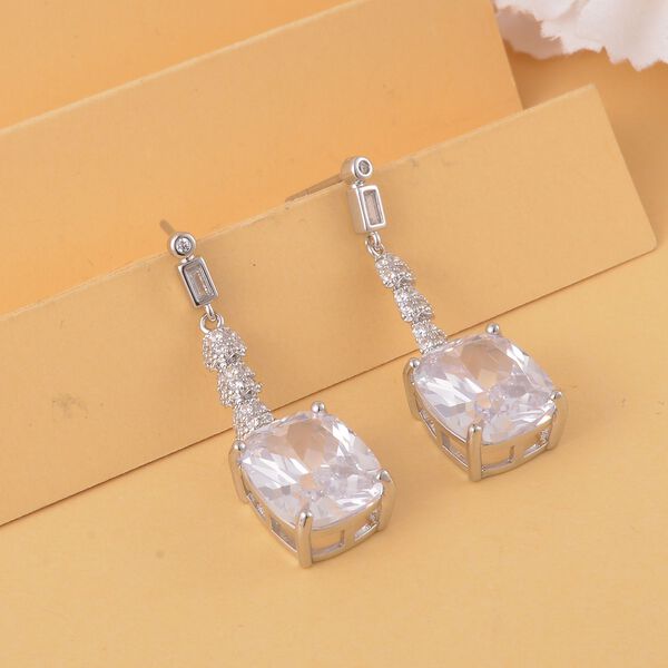 Weiße Zirkonia Ohrringe, Edelstahl, ca. 18,47 ct image number 2