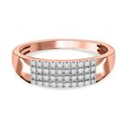 Weißer Diamant Ring, 925 Silber Roségold Vermeil, (Größe 16.00) ca. 0.20 ct