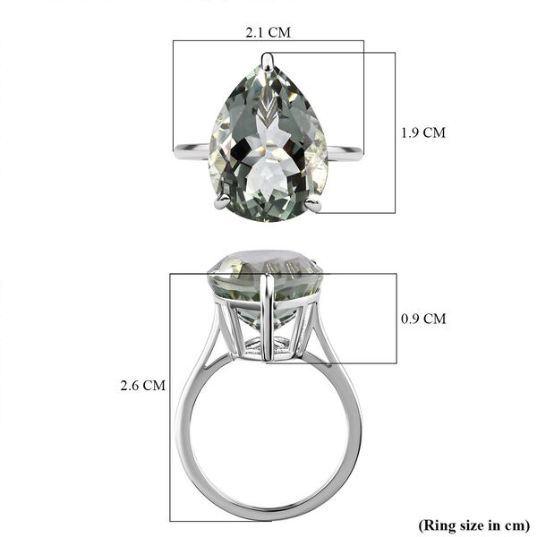Grüner Amethyst Ring, 925 Silber platiniert (Größe 18.00) ca. 7,53 ct image number 7