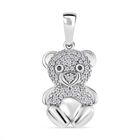 Weißer Diamant und Schwarzer Diamant, Anhänger 925 Silber platiniert ca. 0.25 ct