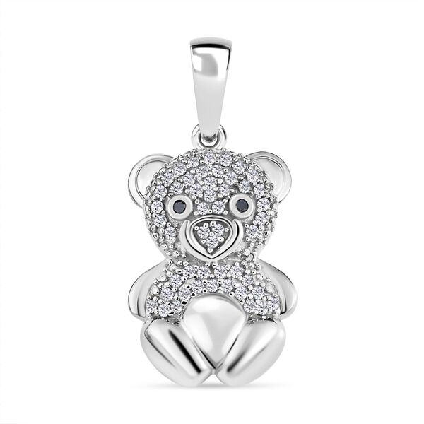 Weißer Diamant und Schwarzer Diamant, Anhänger 925 Silber platiniert ca. 0.25 ct image number 0