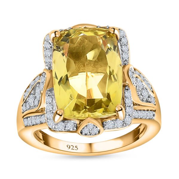 AA Ouro Verde Quarz und Zirkon Ring - 7,81 ct. image number 4