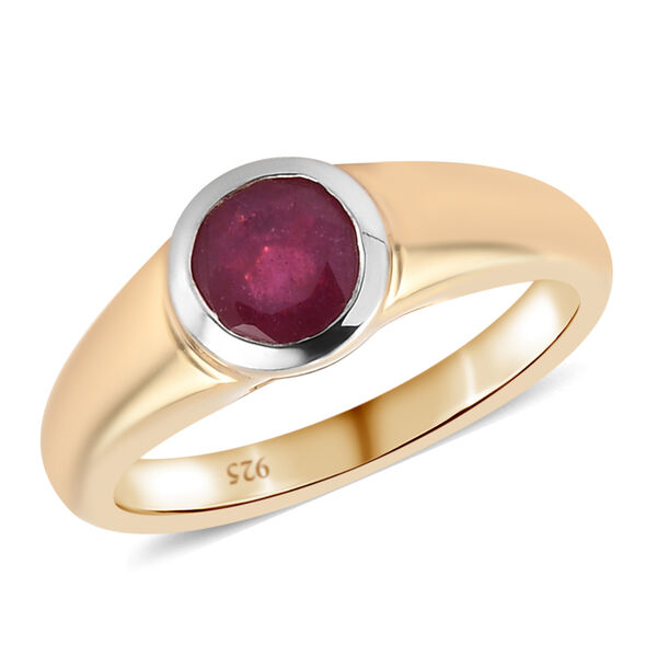 Afrikanisher Rubin(Fissure gefüllt) Ring 925 Silber Bicolor image number 4