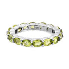 Natürlicher Peridot-Ring, 925 Silber platiniert (Größe 16.00) ca. 3,10 ct