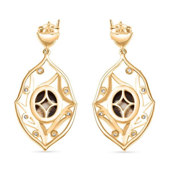 Erdnuss Holz Jaspis und Zirkon Ohrringe - 6,57 ct. image number 5