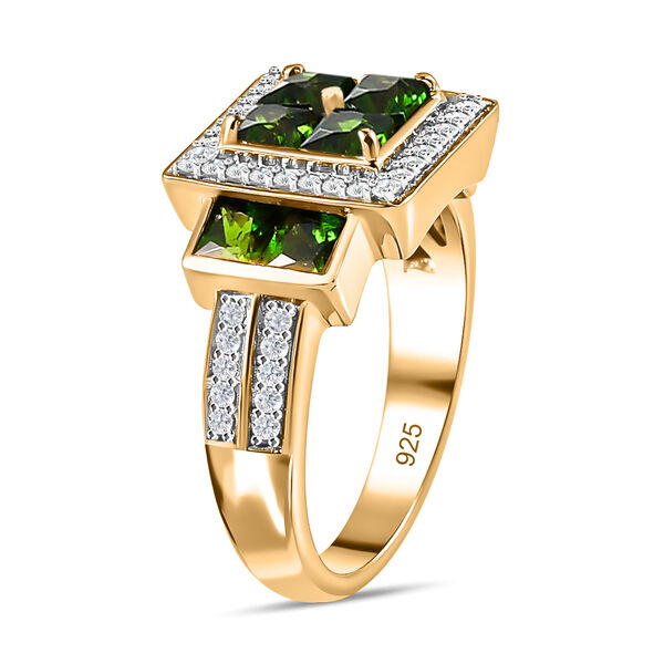 Nat&uuml;rlicher Chromdiopsid und Zirkon-Ring - 1,90 ct. image number 4