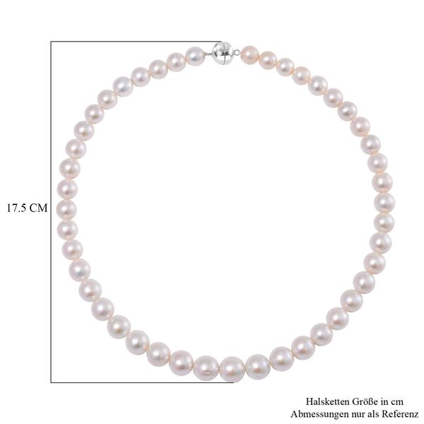 Weiße Edison Perle 50cm Halskette, 925 Silber rhodiniert image number 4