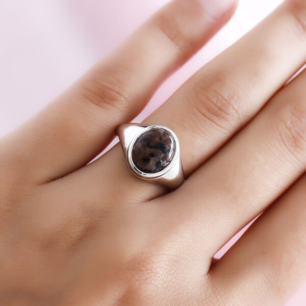 Nat&uuml;rlicher Yooperlith-Ring, 925 Silber platiniert  ca. 3,55 ct image number 3