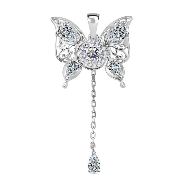 2,65 ct. Moissanit Schmetterling Anh&auml;nger