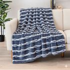 LIVMORE - Superweiche, doppellagige Kunstfelldecke mit Sherpa-Futter, 500 + 180 gsm, blau