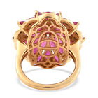 Afrikanischer Rubin Blumen-Ring, 925 Silber vergoldet  ca. 7,03 ct image number 4