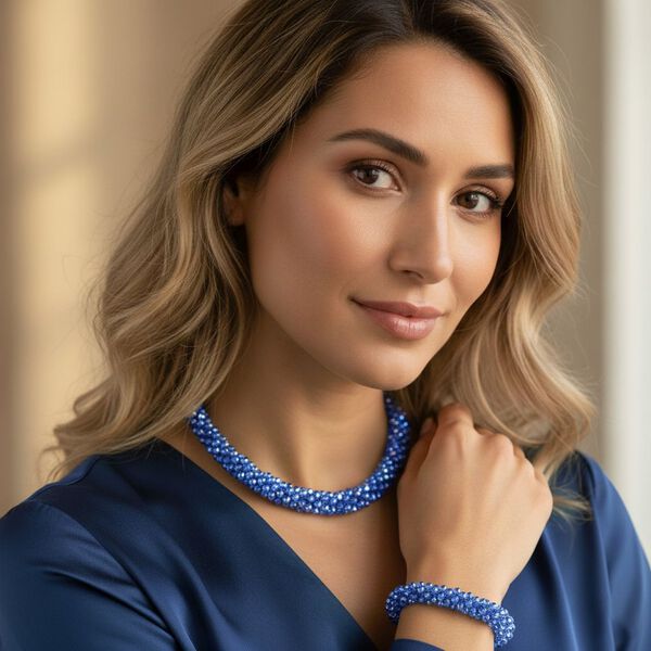 Blaues Kristall Schmuckset image number 3