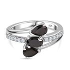 Elite Shungit Ring 925 Silber rhodiniert (Größe 20.00) ca. 1,01 ct