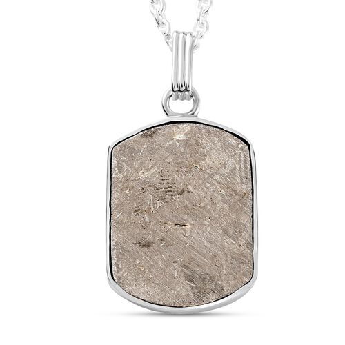 Meteorit-Anhänger mit Kette, 925 Silber platiniert ca. 23.42 ct image number 0