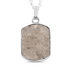 Meteorit-Anhänger mit Kette, 925 Silber platiniert ca. 23.42 ct
