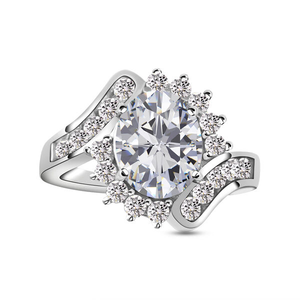 LUSTRO STELLA - wei&szlig;er Zirkonia-Ring - 5,05 ct.