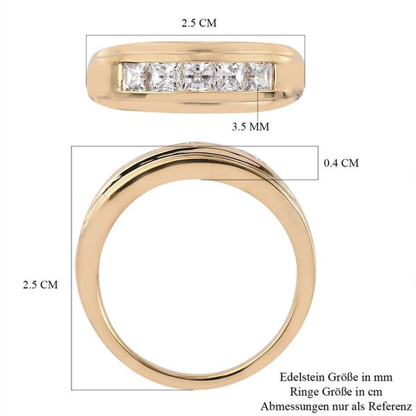 LUSTRO STELLA Hergestellt mit ZIRKONIA Ring 925 Silber 585 Vergoldet (Größe 21.00) ca. 2,18 ct image number 7