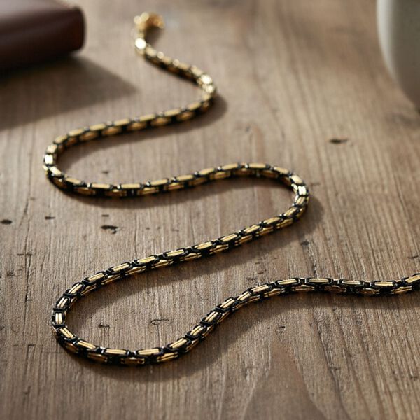 K&ouml;nigskette, Reiner Edelstahl, bicolor, Halskette ca. 50 cm image number 2