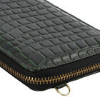 Unisex Brieftasche aus echtem Leder, Größe 17,7x2,5x10 cm, Dunkelgrün image number 4