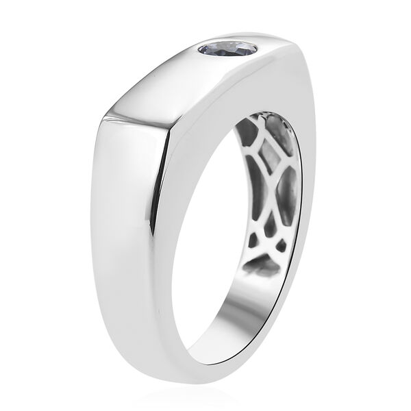 Tansanit Herren Ring 925 Silber Platin-Überzug image number 5