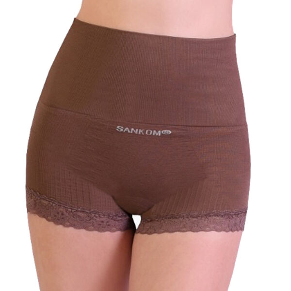 SANKOM Damen Haltungskorrektur Panty mit Spitze Shapewear, Gr&ouml;&szlig;e XXL, Burgundenrot image number 0