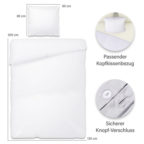 2-teiliges Bettbezug-Set aus 100% Bambus, Weiß image number 4