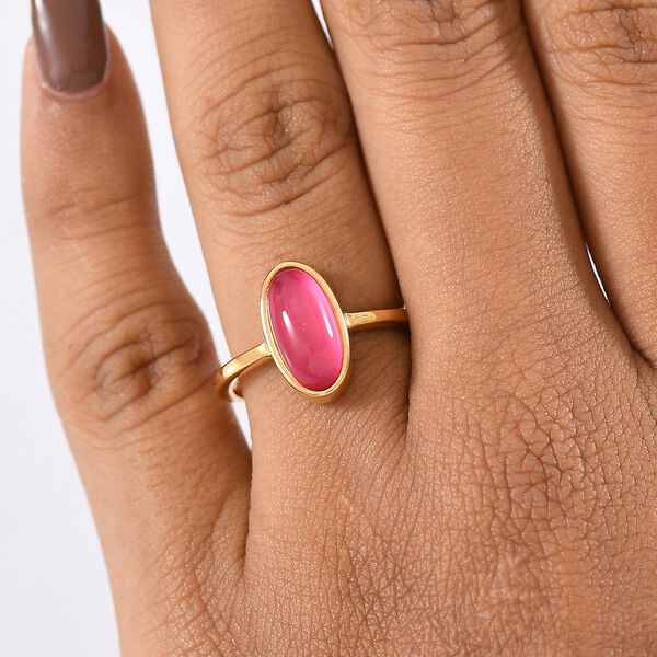 D'Joy Maulbeer Mondstein Ring 925 Silber 750 Gelbgold Vermeil (Gr&ouml;&szlig;e 18.00) ca. 2,45 ct image number 3