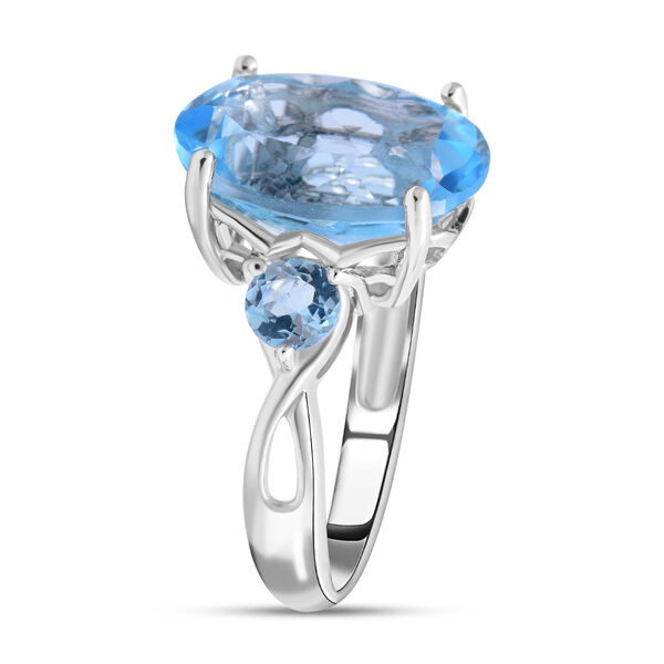 Himmelblauer Topas Ring, 925 Silber platiniert (Gr&ouml;&szlig;e 18.00) ca. 7,74 ct image number 2