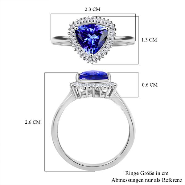 RHAPSODY AAAA Tansanit und VS Diamant Ring in 950 Platin - 2,04 ct. image number 7