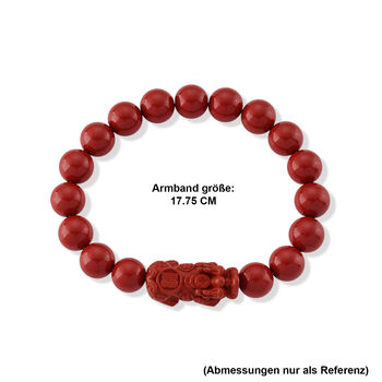 Rotes Zinnober Armband, 18 cm ca. 170.00 ct
