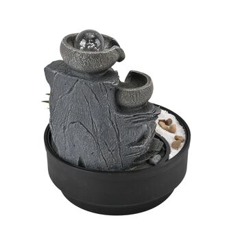 DIY Wasserfall-Brunnen mit Ball und Warmlicht &ndash; Grau