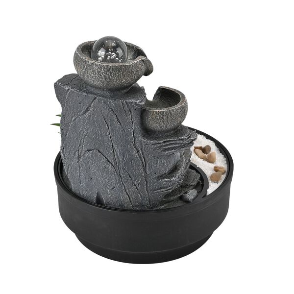 DIY Wasserfall-Brunnen mit Ball und Warmlicht &ndash; Grau image number 3