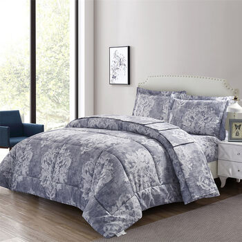 SERENITY NIGHT: 3er-Set, Steppdecke und 2 Kissenbez&uuml;ge, 240X260 und 2mal 50X75 cm, Grau