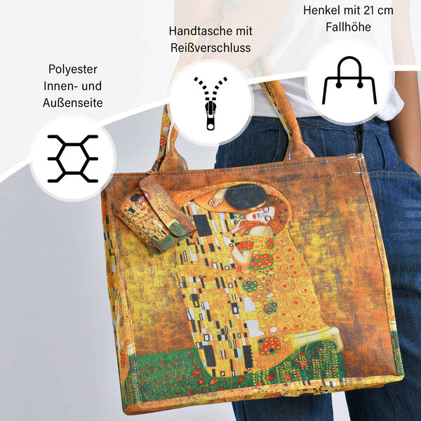 2er Set Shopper und Geldb&ouml;rse - Der Kuss Gem&auml;lde image number 4